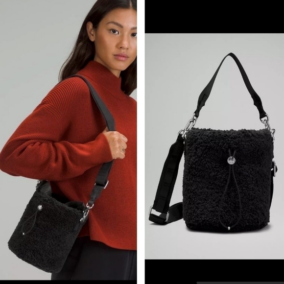 LULULEMON Crossbody Fleece Bucket Bag 2.5L in Black - Picture 9 of 9